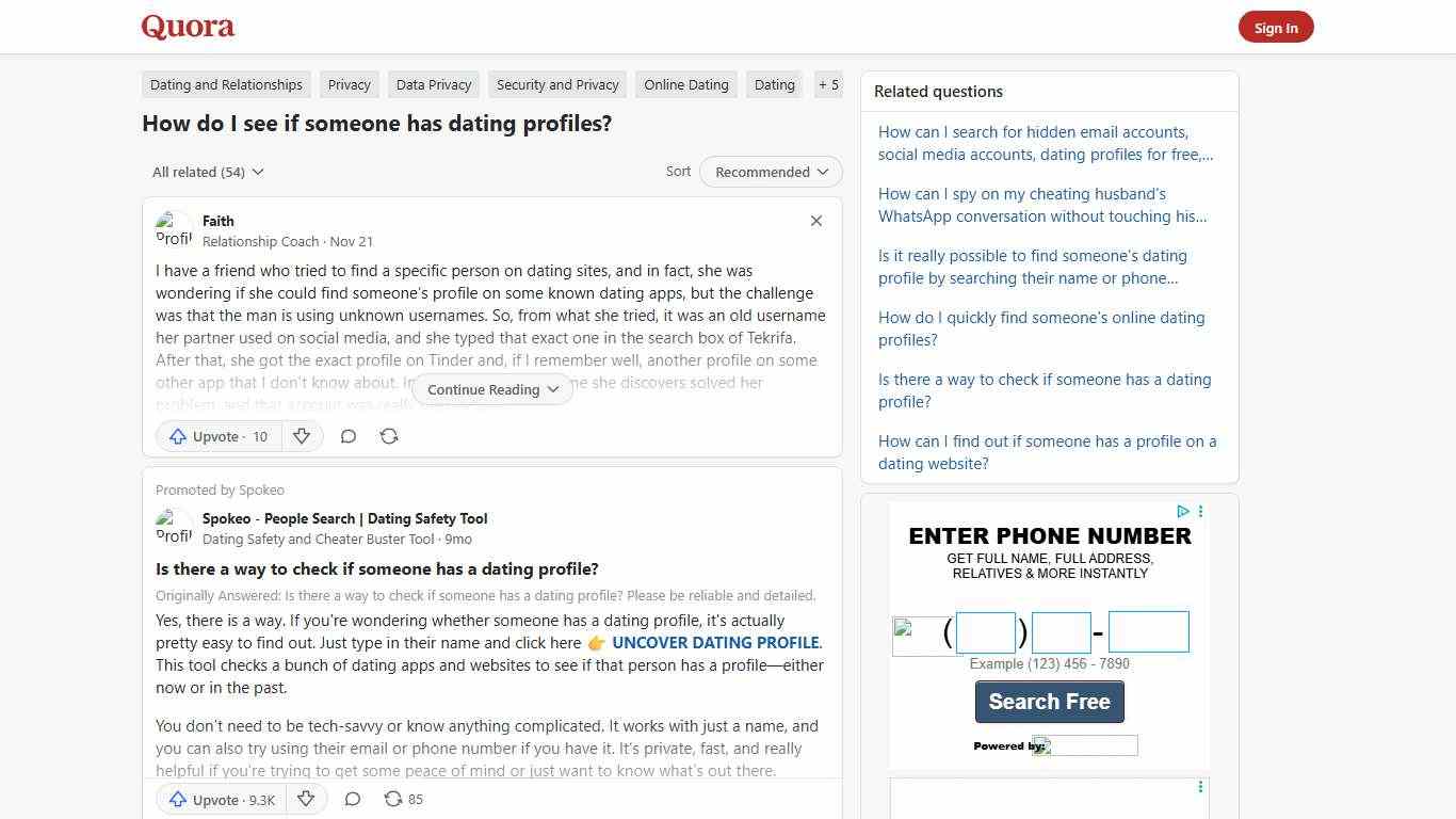 How to see if someone has dating profiles - Quora